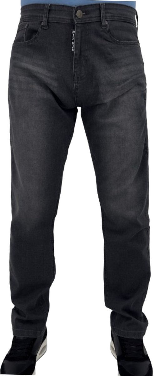 Hitman Jeans Heren - Extra Stretch - Spijkerbroek Heren Volwassenen - Regular-Fit - Spijkerbroek Mannen - Donker Grijs - Maat W36 L32