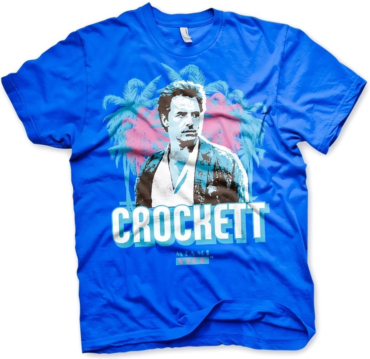Miami Vice Crockett Palms T-Shirt Blue-S