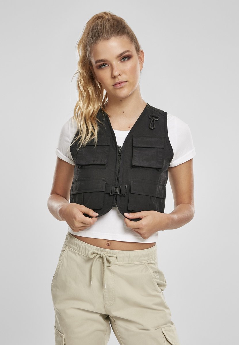 Urban Classics Ladies Short Tactical Vest Gilet XS Zwart