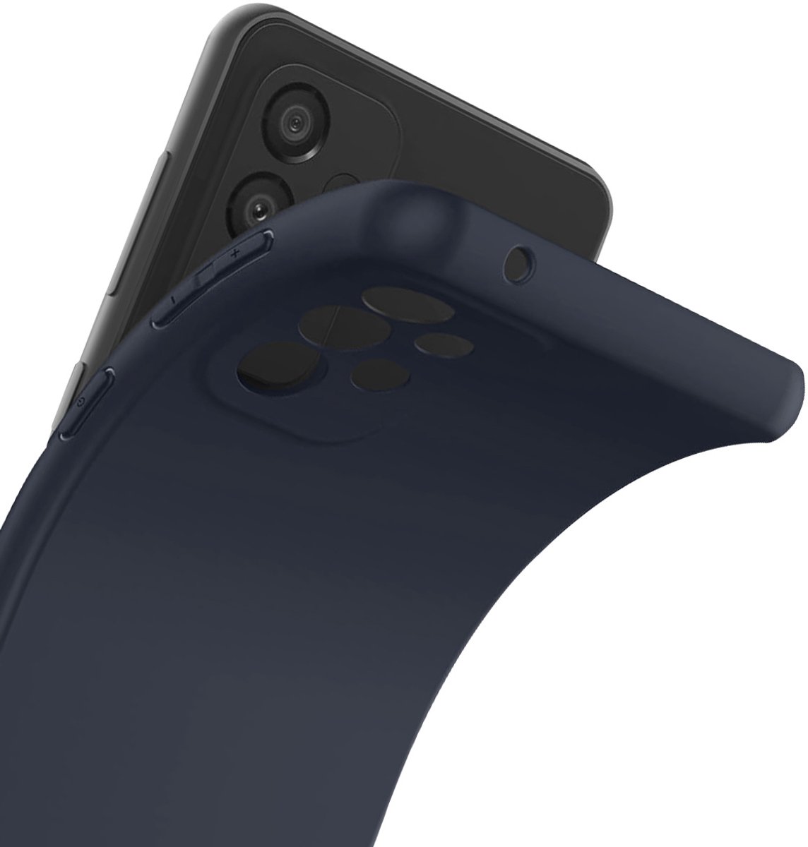 Jaym, Hoesje Geschikt voor Samsung Galaxy A33 5G Premium Silicone Microvezel, Blauw