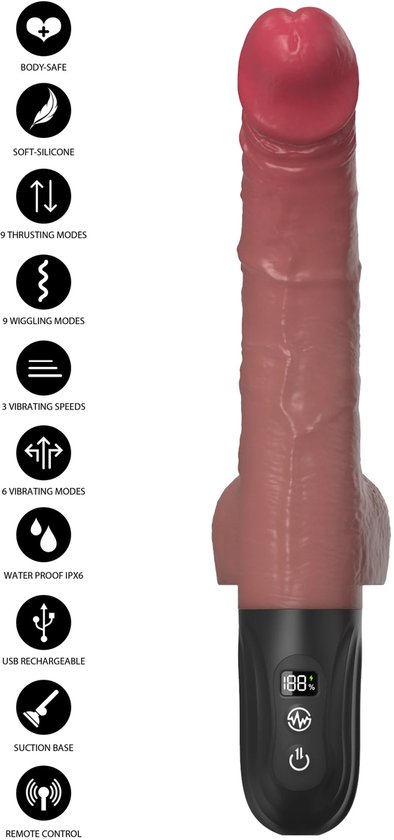 Vibromasseur rotatif et pousse raliste - Un vibromasseur qui pousse, vibre et vacille | bol Vibromasseur rotatif et pousse raliste - Un vibromasseur qui pousse, vibre et vacille | bol