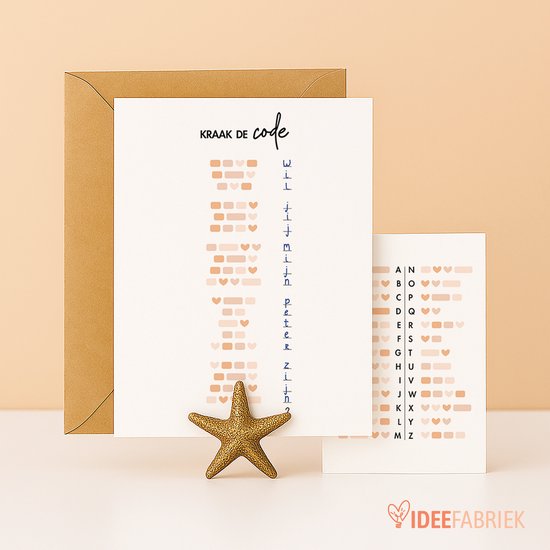 Ideefabriek - Kraak de code - Wil jij mijn peter zijn? - Peter vragen - Wil je mijn peter worden - 1 stuk met envelop