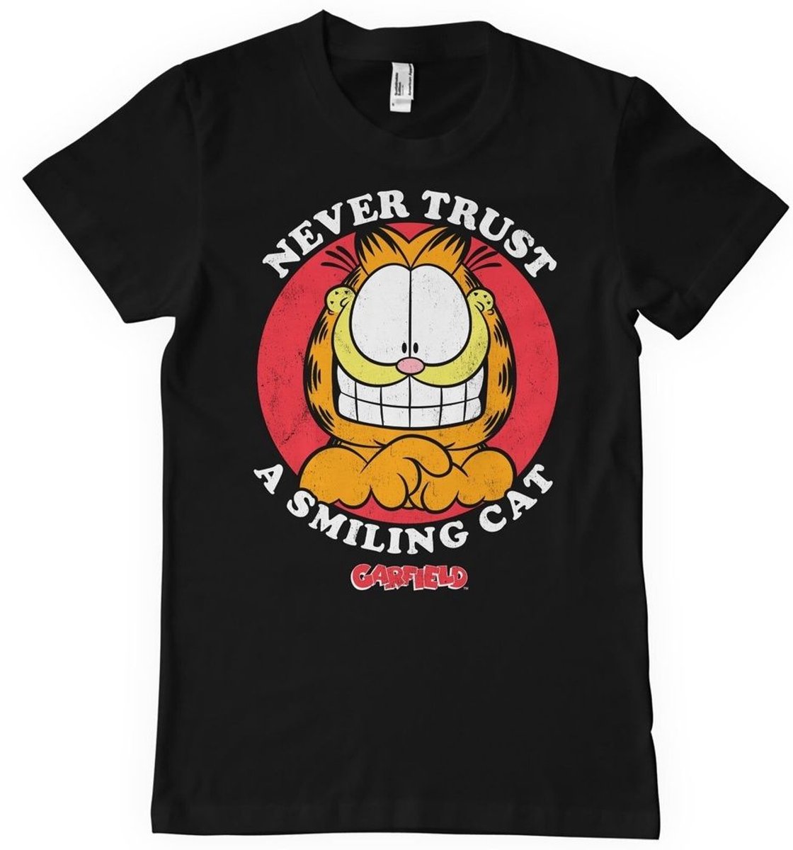 Garfield Never Trust A Smiling Cat Big Tall T-Shirt VIA-1-GAR002-H63-14 Black-3XL