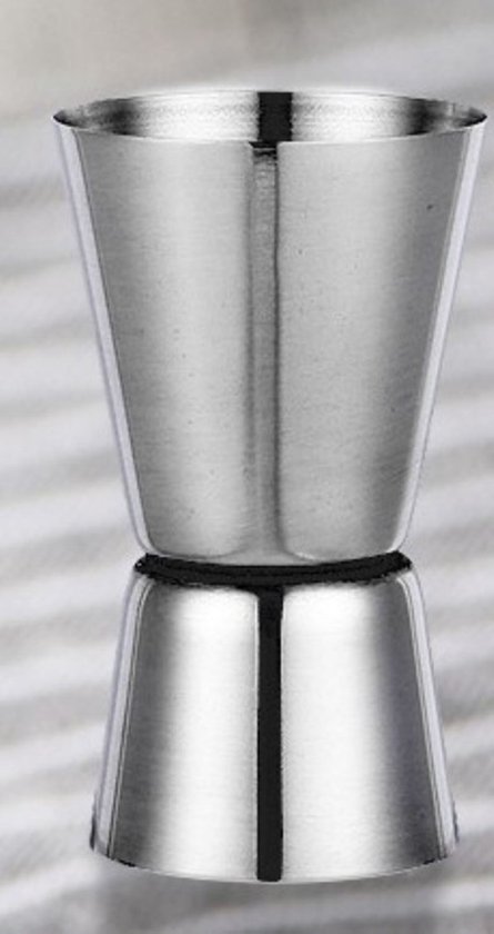 Foto: Dubbele wijnmaatbeker cocktailmaatbeker van roestvrij staal home bar dubbele maatbekers enkele en dubbele maatbekers 15 ml en 30 ml zilver 6 8 4 cm