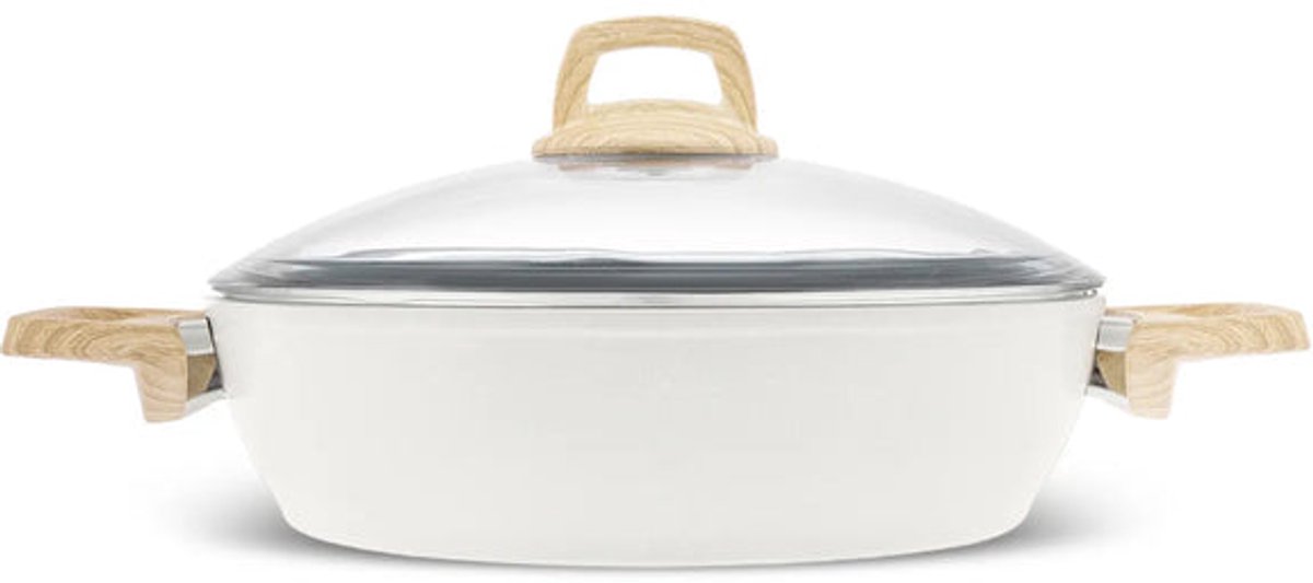 Karaca Swiss Crystal – Ondiepe Kookpan - 30 cm – Crème