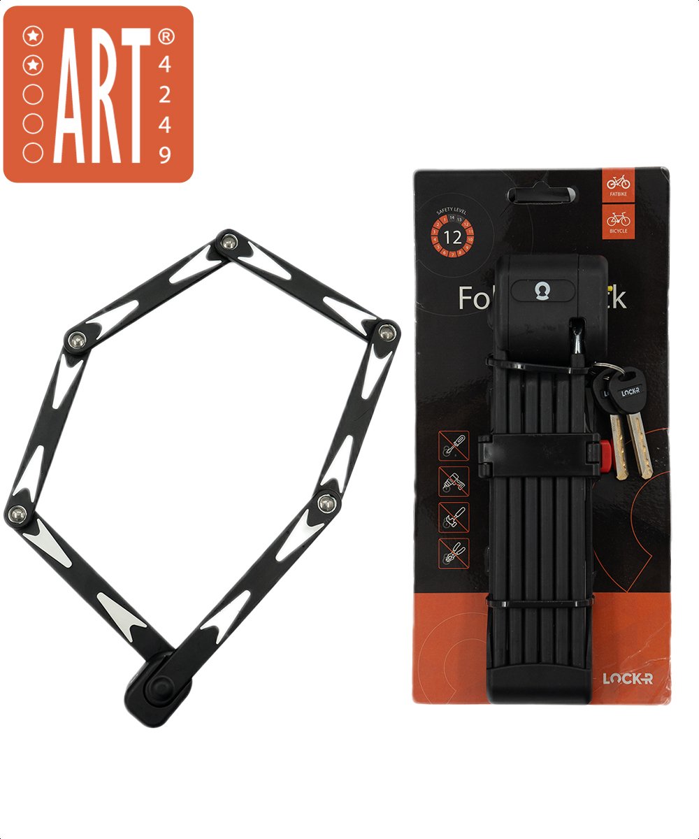 LOCK-R - Vouwslot -ART 2 Beveiligd - Scooterslot - Fietsslot - Hangslot