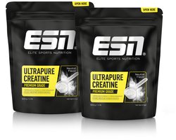 ESN Ultrapure Creatine Poeder, 2 x 500 g - Puur Creatine Monohydraat, Premium Kwaliteit, Veganistisch