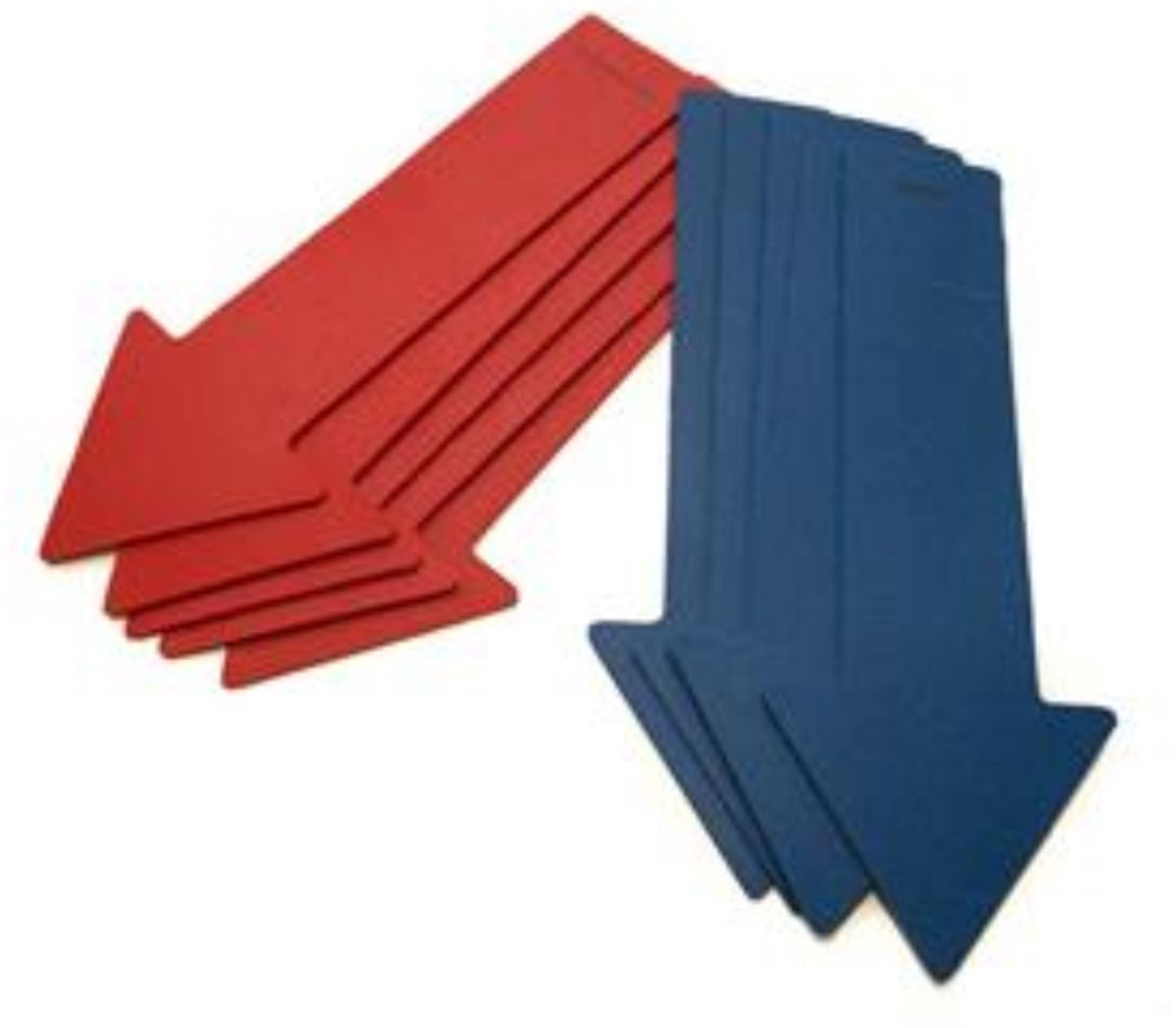 Vloermarkeringen Set Pijlen – 5x Rood, 5x Blauw