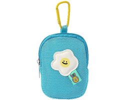 Opbergtas - Schattig gaas - Bloemen - Sleutelhanger portemonnee - Koptelefoon tas - Hanger opbergtas - Multifunctioneel - Blauw