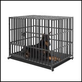 Hondenkooi – hondenhol – bench -122 x 74,5 x 80,5 cm – metaal – zwart – PPD48BK – | Gecontroleerde retourproducten en nieuwe overstockproducten tegen een onverslaanbare lage prijs