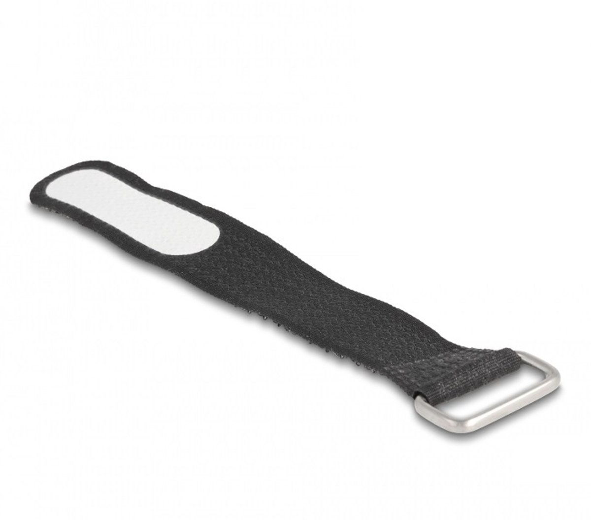 Klittenband kabelbinders met gesp en label 127 x 20mm / zwart (5 stuks)