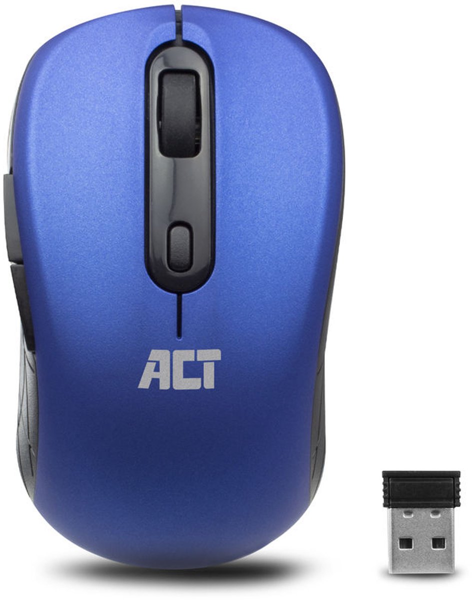 ACT Muis Draadloos - Optisch - 1600 DPI - 2.4Ghz USB Mini Dongel  - Lichtgewicht - AC5140 Blauw