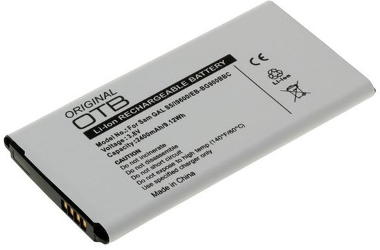 OTB oplaadbare batterij, wit, Li-Ion, 2400mAh, voor Samsung Galaxy S5.