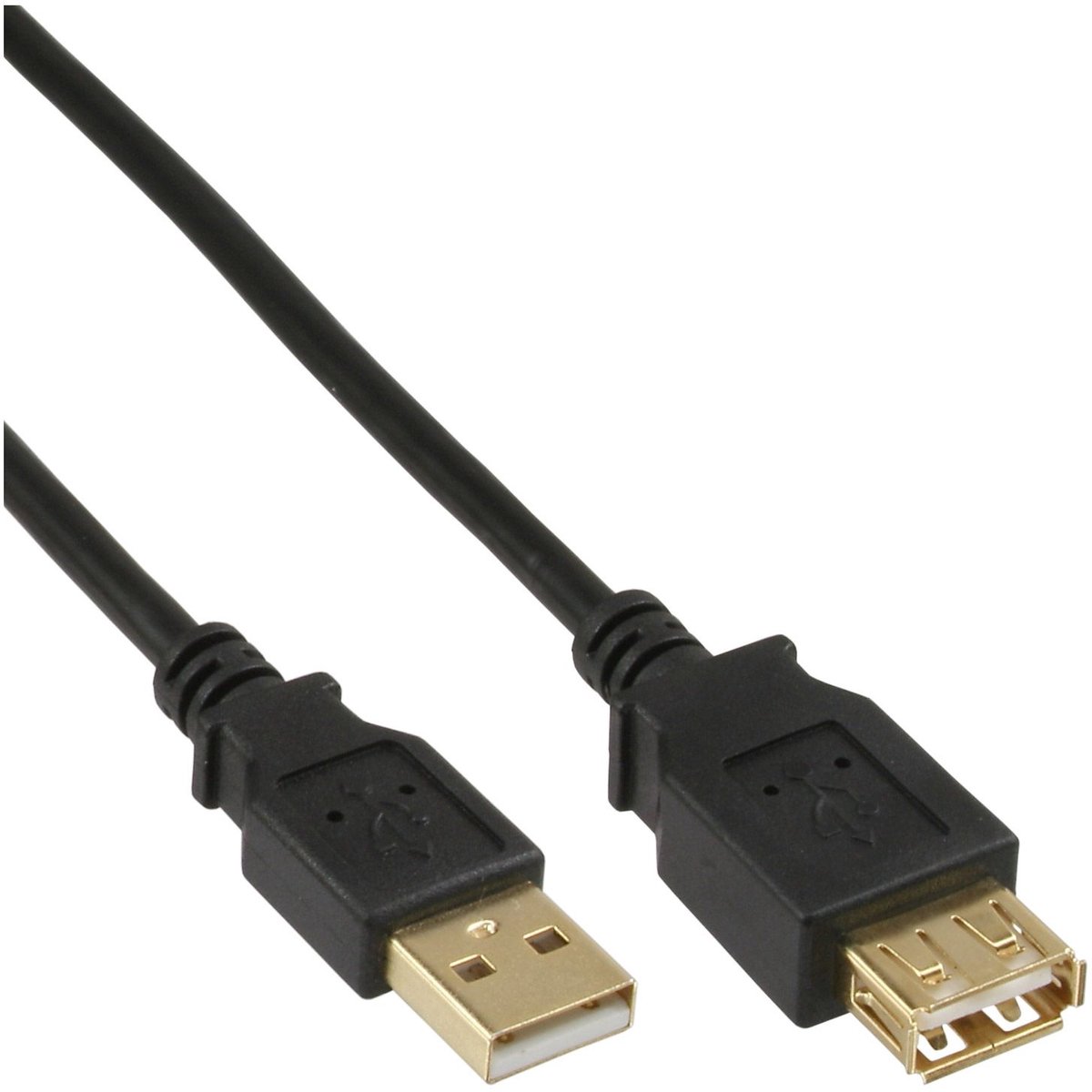 USB naar USB verlengkabel - USB2.0 - tot 0,5A / zwart - 10 meter
