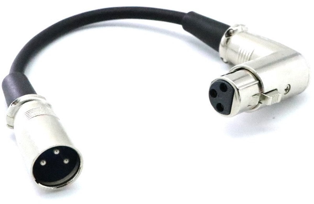 XLR (m) - XLR (v) haakse audio adapter - 0,15 meter