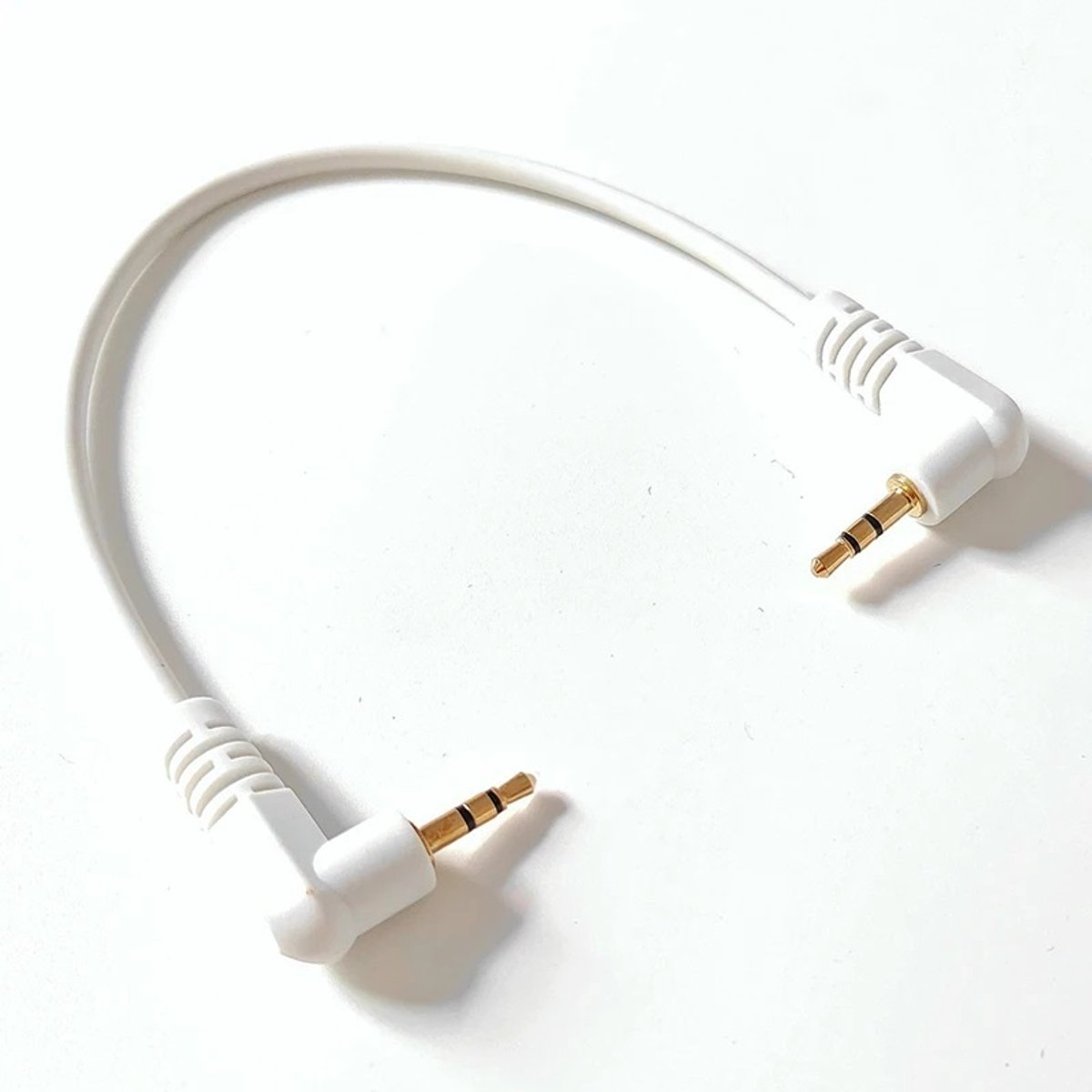 Image of 2,5mm Jack kabel | haaks | stereo | verguld | wit | 0,20 meter