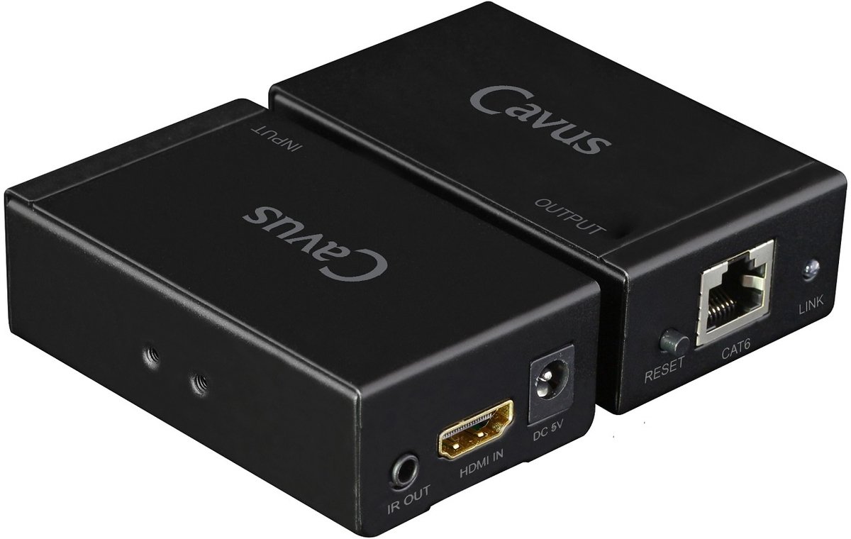 Cavus HDMI + IR verlenger over 1 netwerkkabel - 60 meter (Full HD)