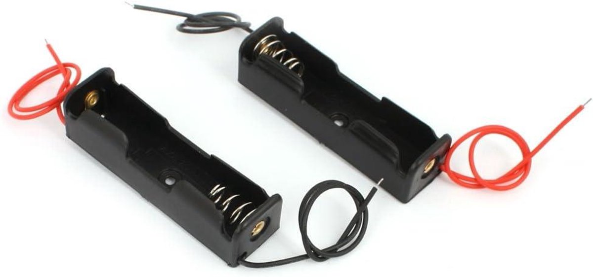 Allecto plus - Zwarte draadhouder voor 1 x 1,5 V AA batterij - Pack van 2 stuks