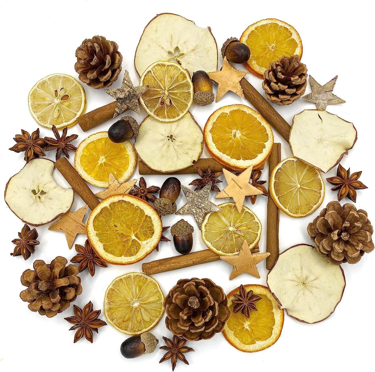 Unyqoos® Complete Set van 52 Natuurlijke Kerstdecoraties voor Creatieve Adventskransen