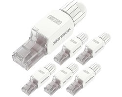 RJ45 Toolless Plug Cat6A LAN Stekker – Gold Plated – Pack van 6