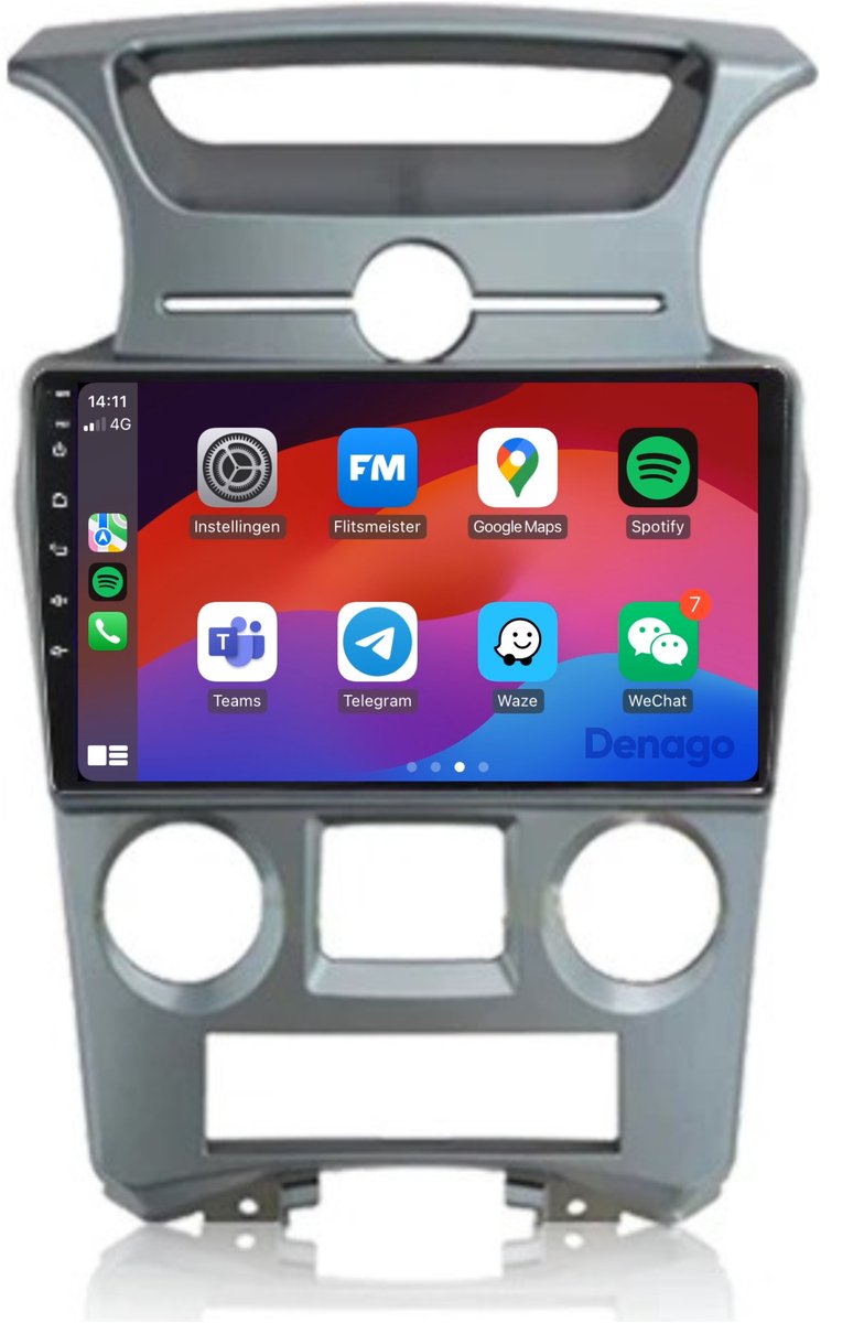 CarPlay autoradio geschikt voor Kia Carens (2006 t/m 2012) | 9 inch | Android 13 | Draadloos Apple CarPlay & Android Auto | 2GB + 32GB | QuadCore processor | Denago DNG-A164 | 2025 model | 2006 2007 2008 2009 2010 2011 2012 | Bluetooth & Wifi