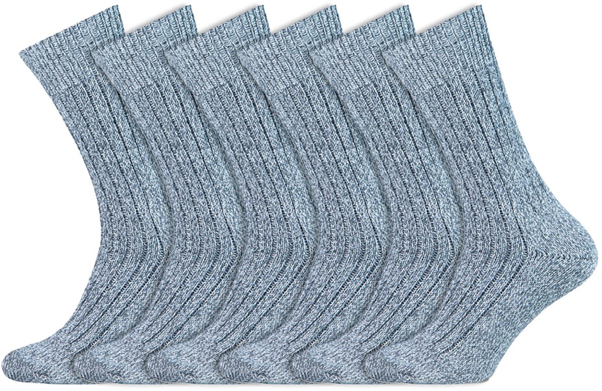 Stapp Red Malmo Wollen Werksokken | Maximale Warmte en Duurzaamheid | Blauw | 6 Paar (Maat 34–47)