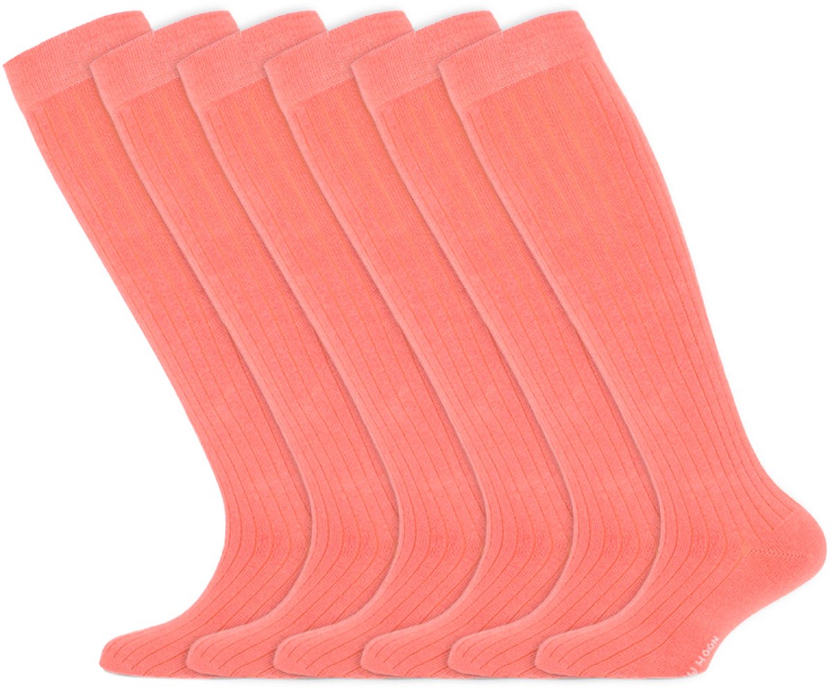 Kniekousen | Sokken voor meisjes | Merk: Yellow Moon | Kleur: Roze | Maat: 19 t/m 34 | 6 Paar
