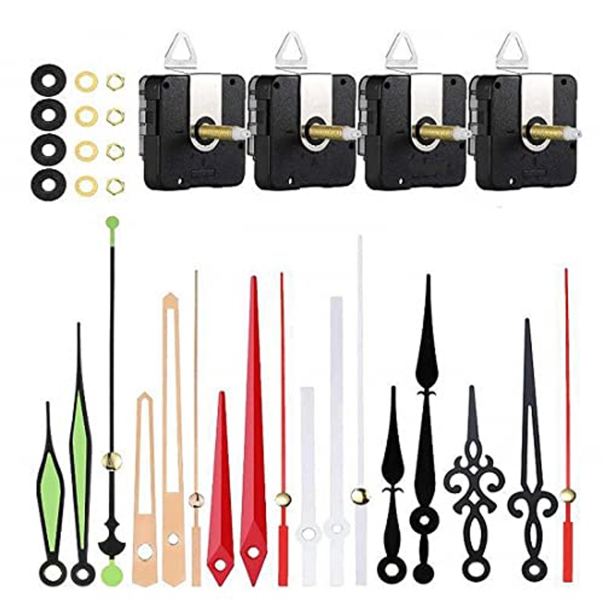 Stille Quartz Klok Mechanisme met Lange Schacht en Wijzers - Batterij Aangedreven