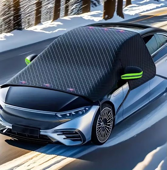 Housse de pare-brise magnétique universelle Sjtoer pour l'hiver - Housse de pare-brise de voiture avec protection de rétroviseur latéral contre la neige et la glace - Vacances - Cadeau - Sinterklaas - Noël - Housse de pare-brise