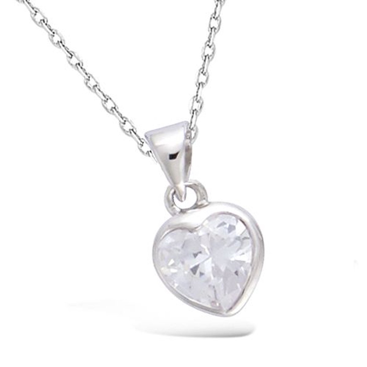 CHIVAL Love Spark Ketting – 925 Zilver – Hartvormige Zirkonia Hanger – Tijdloos & Romantisch – Hypoallergene Dames Ketting – Luxe en Elegan - Cadeau voor Haar - Liefde - Love - Hals - Geschenkverpakking - Sieraad