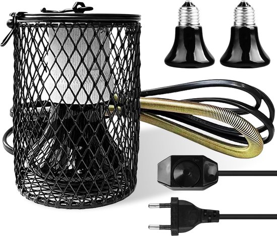 Keramische Reptielenwarmtelamp met Infrarood voor Reptielen, E27 Keramische Warmtelamp voor Kleine Broedboxen, 24 Uur Warmte, Ultraklein Formaat, Natuurlijke Infraroodwarmte (25W