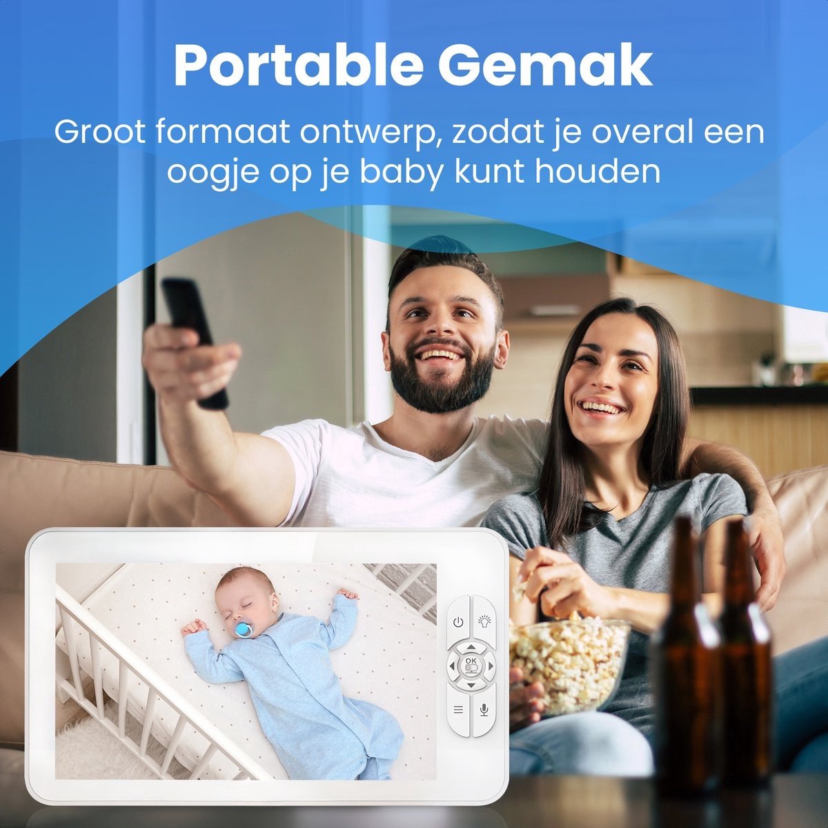 Zevio XL Elite Babyfoon met 2 Camera's en Groot 7 Inch HD Baby Monitor thumbnail 4