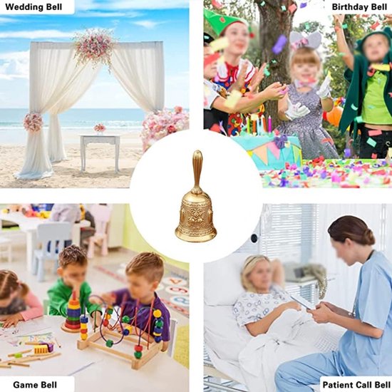 Handbel - handbellen - Tafelbellen - Metaal - Tafelbel - 5.5 cm - Schoolbel - Receptiebel - bel - Gongen - Hard Geluid - butler bel - handbellen voor volwassenen - staurant — afbeelding 3