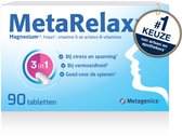 MetaRelax Magnesium Tabletten – 90 Tabs - Hoogwaardig Magnesiumcomplex met Magnesiumglycerofosfaat - Bij Stress & Spanning, Vermoeidheid, Goed voor de Spieren - Hou het hoofd koel, schiet niet in een kramp