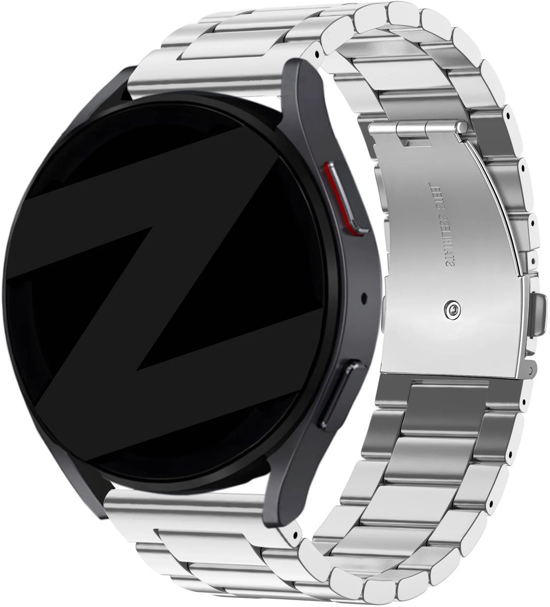 Bandz Stalen band 'Classic' met vlindersluiting & inkortset - geschikt voor Garmin Vivoactive 6 / 5 / 3 / Vivomove HR / Style / Luxe / Sport / Trend / Forerunner 645 / 245 / 165 / 55 / Approach S12 / S40 / S42 / S44 / S50 / Venu SQ / SQ2 (zilver)