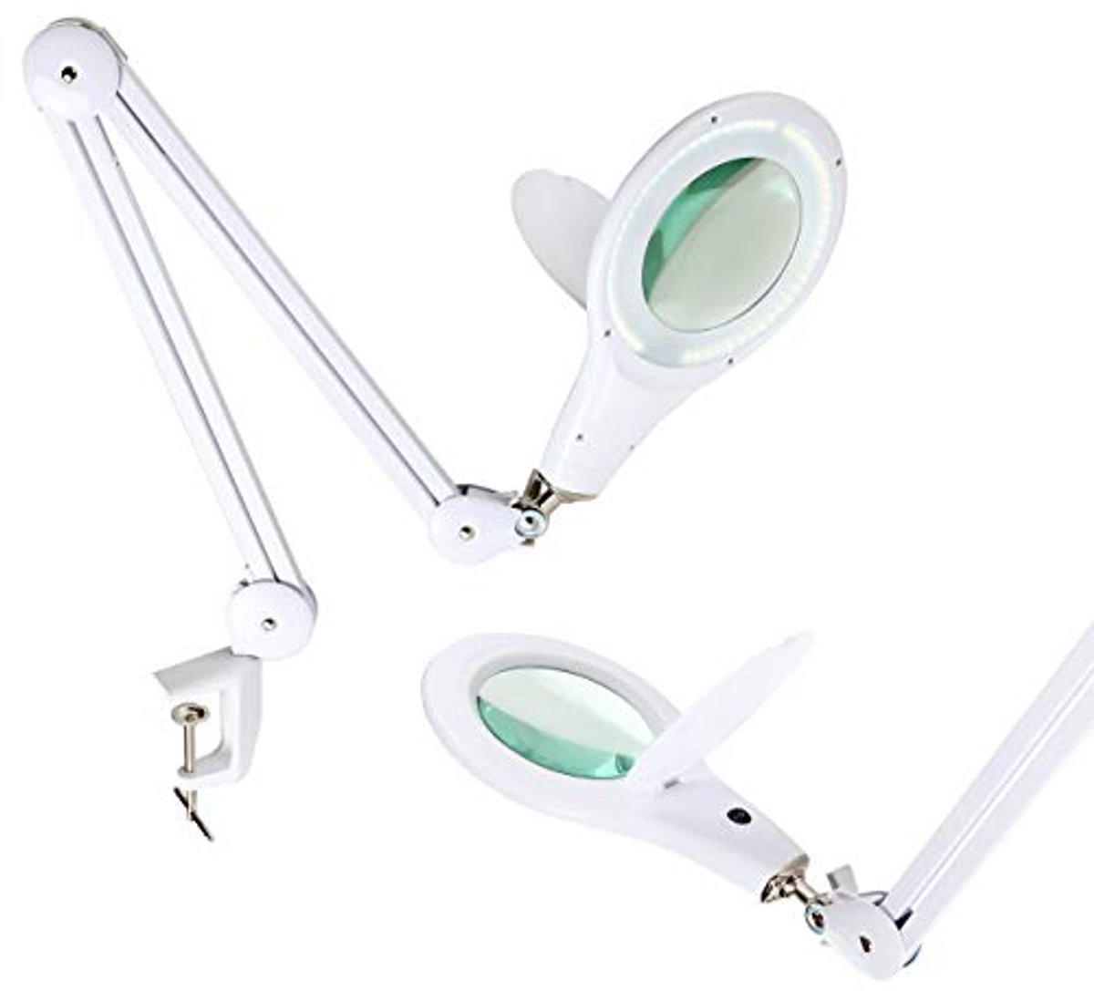 Comfortabele LED-lupenlamp voor hobby en lezen - 2,25x vergroting - ideaal voor puzzelen, knutselen en meer - wit