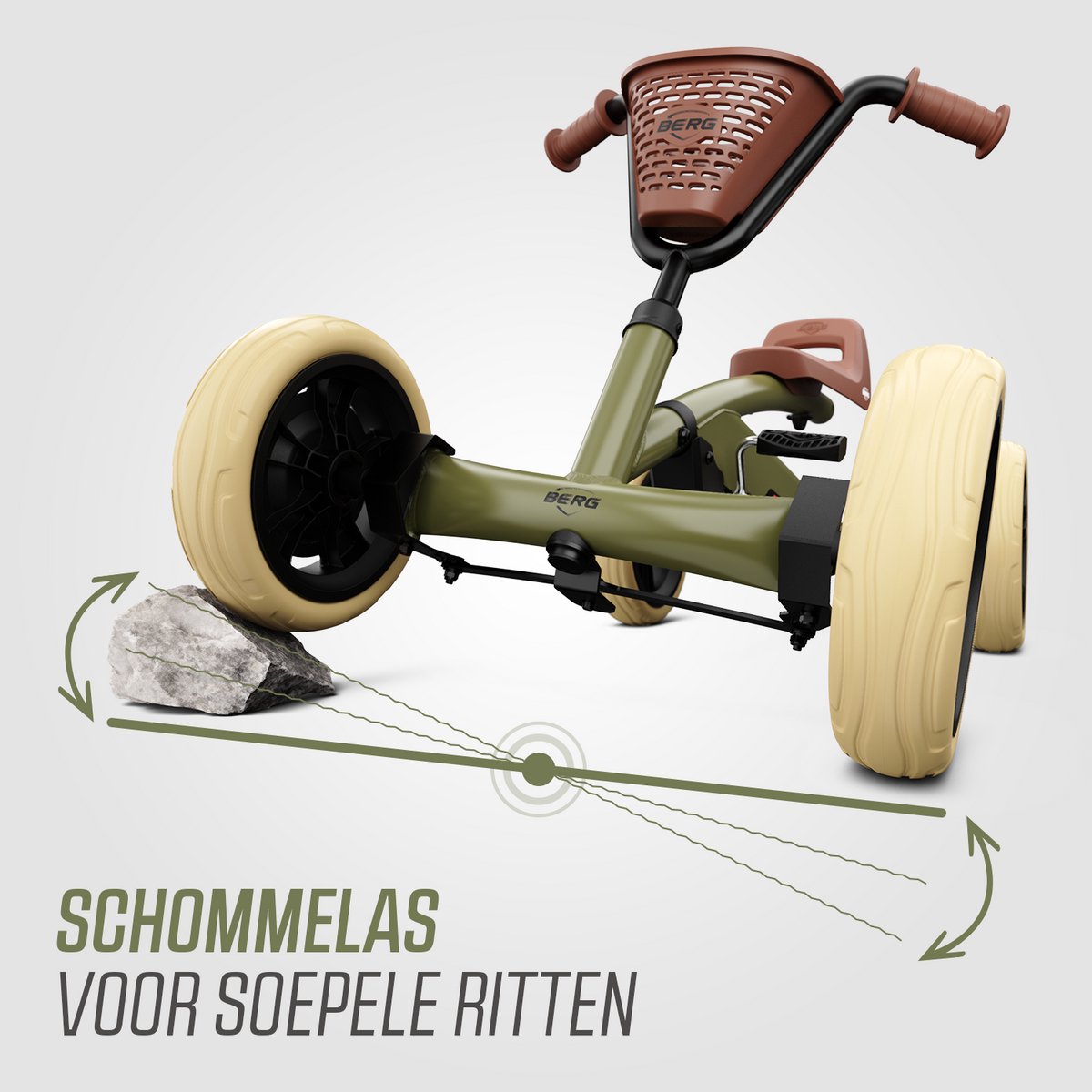 BERG Buzzy Retro Skelter - Verstelbare Stoel - 2+ jaar - Anti-lek EVA banden - Veilige en Stabiele Wegligging - Groen — afbeelding 4