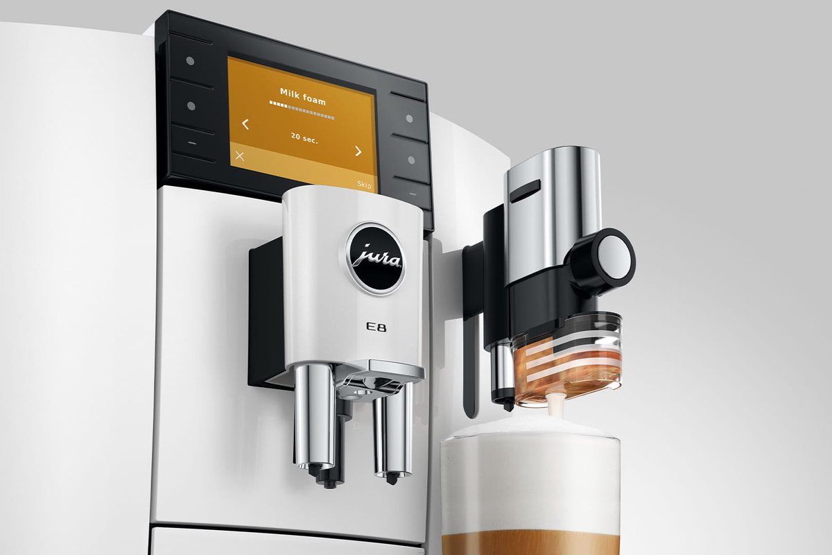 JURA E8 Volautomatische Koffiemachine Piano White - afbeelding 3