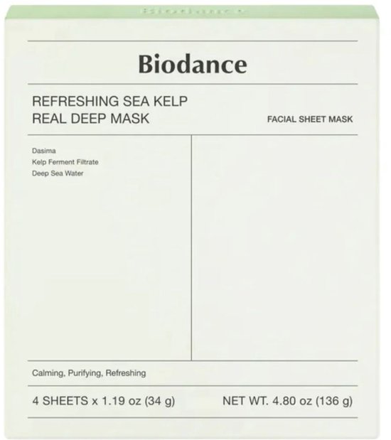 Biodance - Refreshing Sea Kelp Real Deep Mask - 4pcs