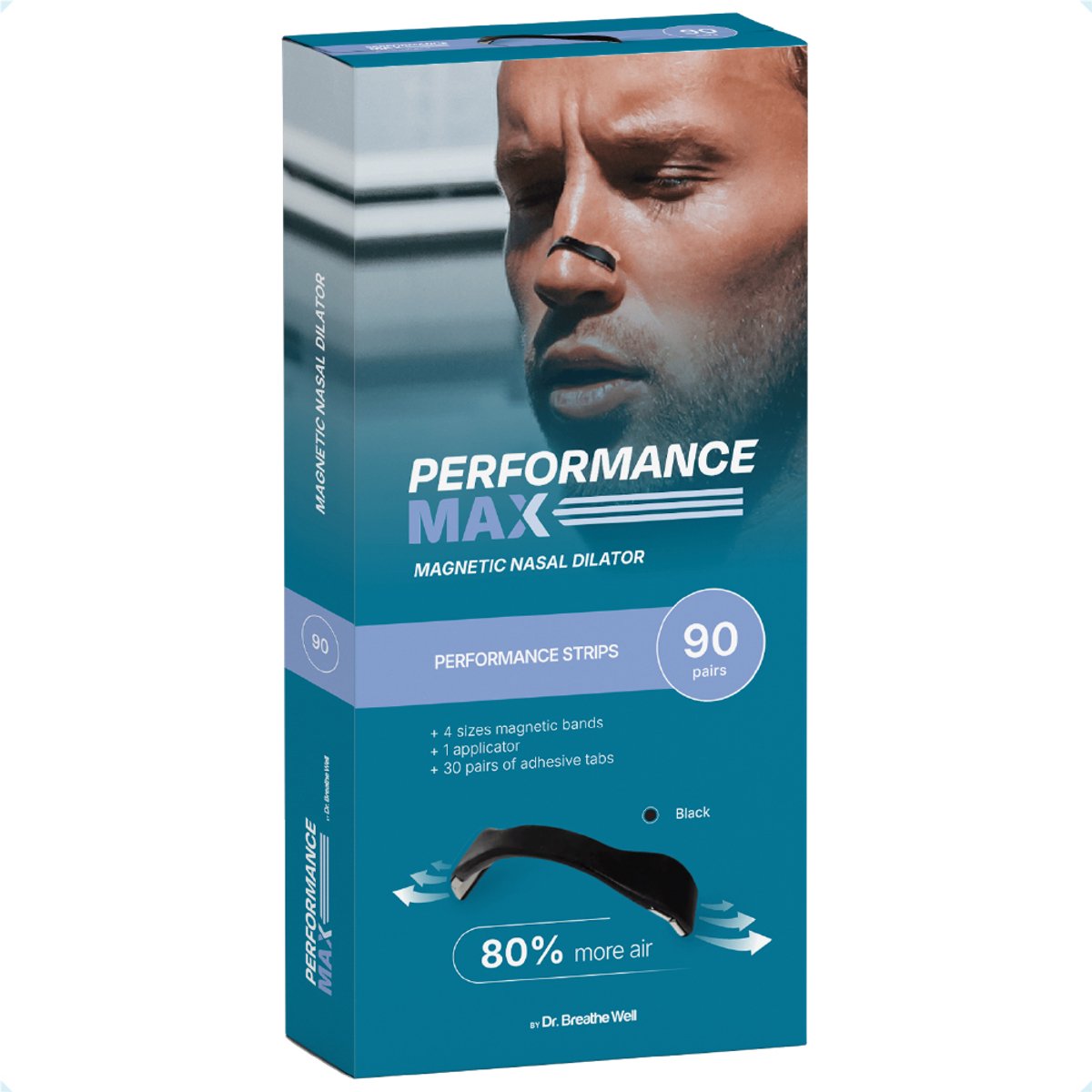 Performance Max - Magnetische Neusstrips - 90 Paar Neus Magneten - Sport Neusspreider - Snurk Neusspreider - Neuspleisters Tegen Snurken - By Dr. Breathe Well - Simply the right choice!
