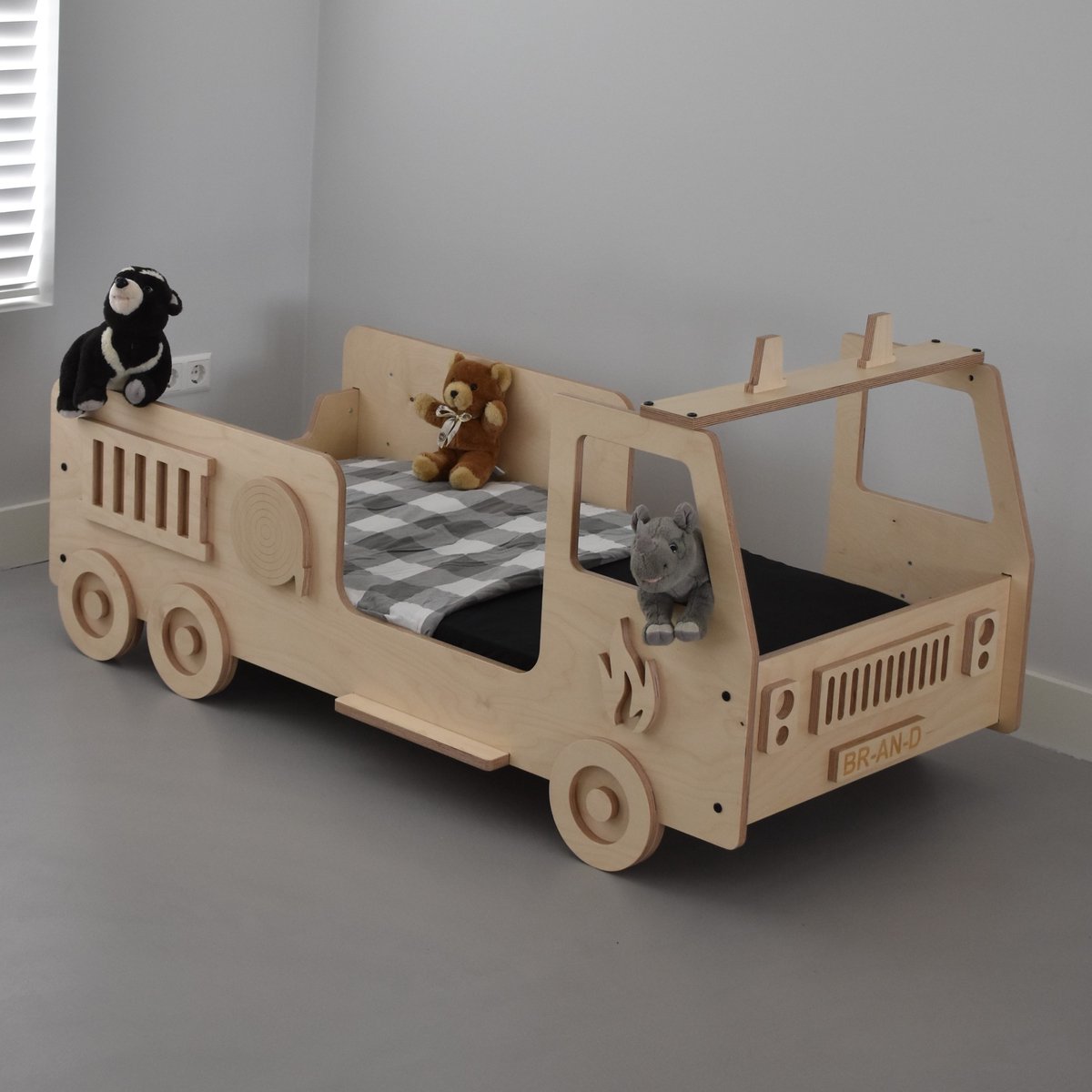 Brandweerauto bed 150x70 (Berken Multiplex)