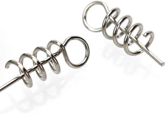 200 Stuks 35mm Zachte Aas Haak met Veer Twist Lock voor Vissen, Perfect voor Wormen en Crankbaits van Merkloos — afbeelding 4