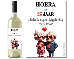 Cadeau Wijnetiket 25 Jaar Getrouwd | Humoristisch Zilveren Huwelijk