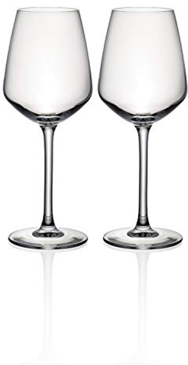Set van 2 Witte Wijnglazen - Hoogte 20 cm, 300ml
