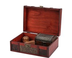 Allecto plus - Houten opbergdoos met groot formaat voor boek- en sieradenopslag, vintage stijl voor decoratie bij verjaardagen en bruiloften.