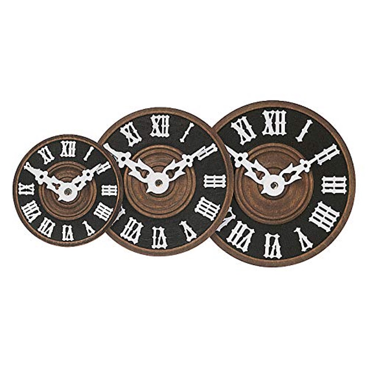 Wijzerplaat voor koekoeksklokken - Opgelegde Romeinse cijfers - Ø 60-110 mm - Houten ontwerp