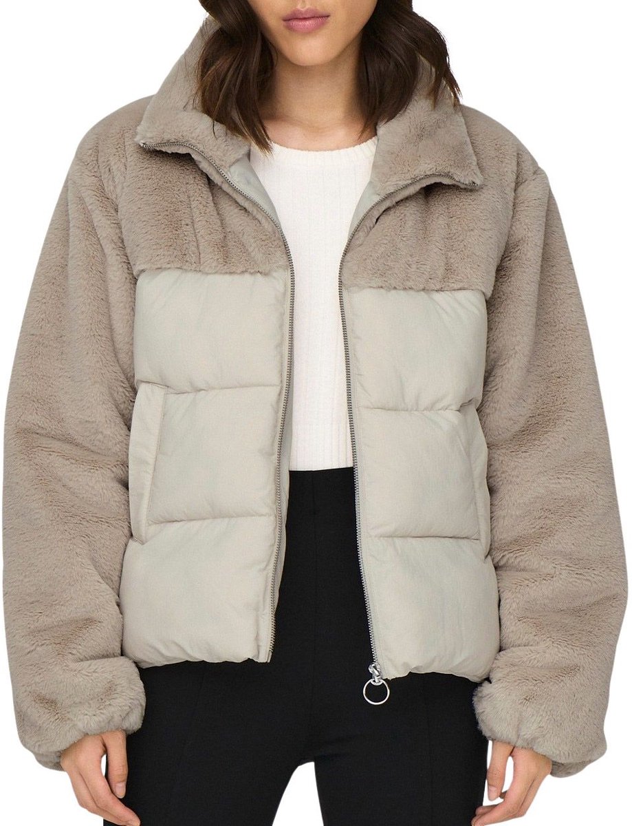 ONLY - ONLWANJA FUR PUFFER MIX JACKET OTW Dames Jas