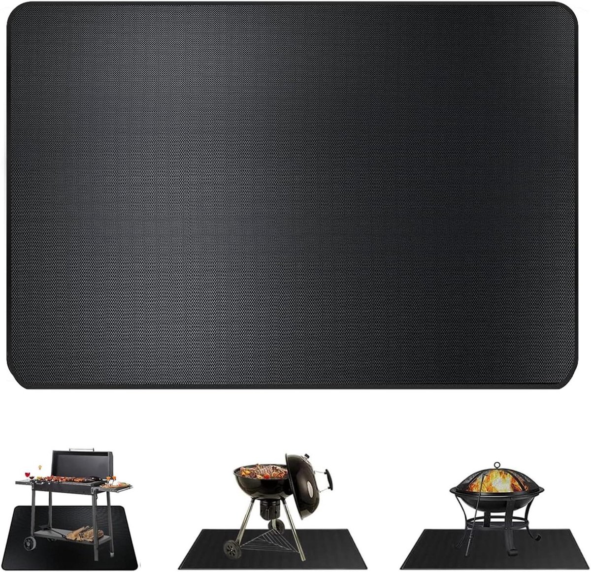 Allecto plus - Brandwerende Vuurplaats Mat - Hittebestendige Onderlegger voor Open Haard, Camping en BBQ - 3 Lagen Glasvezelbescherming
