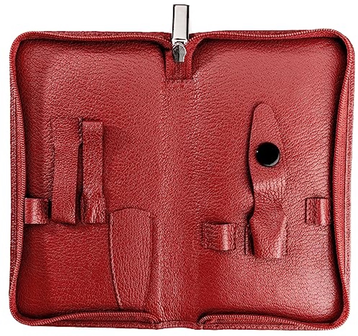 Rode Lege Manicure-etui van Echt Leer - Voor Nagelinstrumenten
