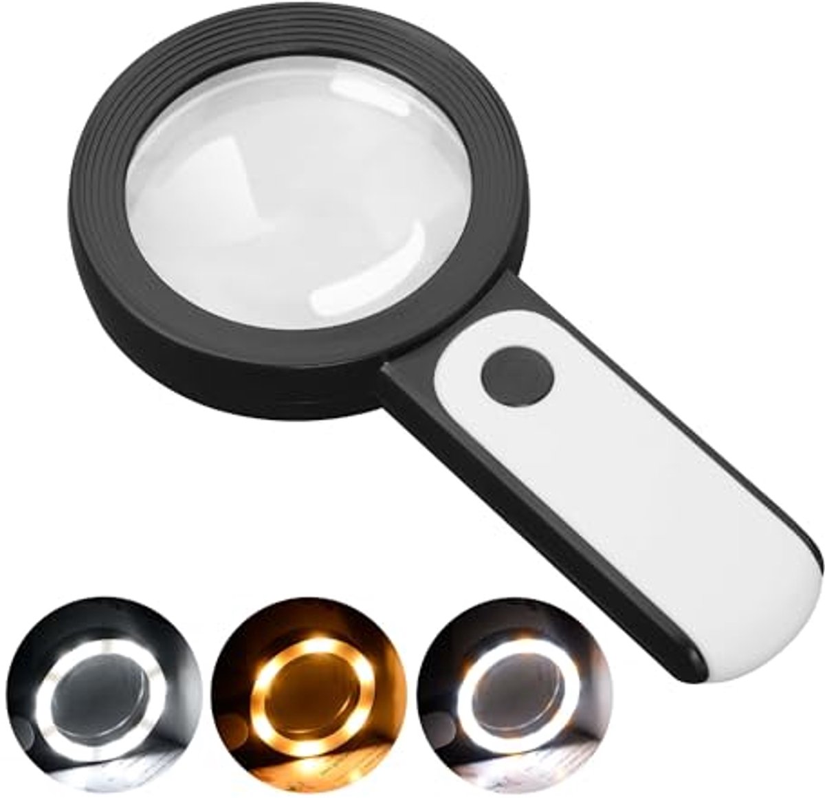 Vergrootglas met Licht, 30X Vergroting, 18 LED's met 3 Lichtmodi voor Senioren en Inspectie